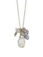 Ten Thousand Things Baroque Pearl, Sapphire And Tahitian Charm Necklace