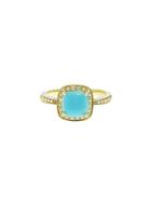Jude Frances Small Princess Ring With Turquoise - Yellow Gold
