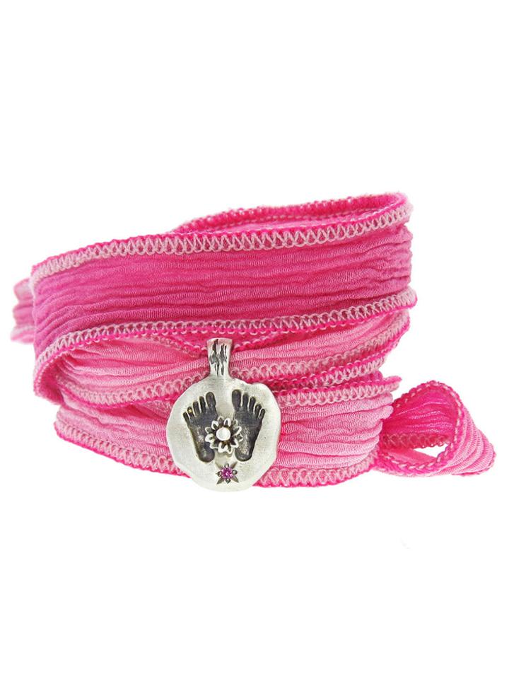Catherine Michiels Buddha's Feet With Pink Sapphire - Silver