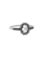Cathy Waterman Oval Diamond Flower Ring - Platinum