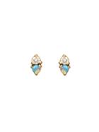 Wwake Two-step Opal And White Diamond Earrings