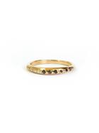 N+a New York Thin Stacking Ring With White And Black Diamonds