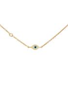 Sydney Evan Mini Enamel Evil Eye Bracelet With Diamond In Rose Gold