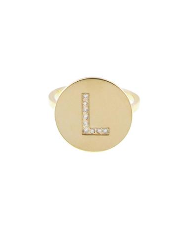 Jennifer Meyer Diamond Upper Case Letter Ring - L