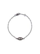 Ylang 23 Diamond And Tsavorite Evil Eye Bracelet - Oxidized Sterling Silver