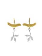 Cathy Waterman Handmade Branch Earrings With Leaves