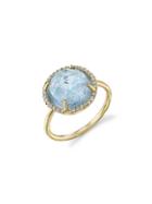 Irene Neuwirth Rose Cut Fine Aqua Ring With Diamonds - Yellow Gold