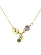Jane Hollinger Charm 7 Necklace With Jasper - Gold Filled