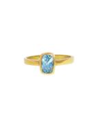 Annette Ferdinandsen Aquamarine Stacking Ring - Yellow Gold