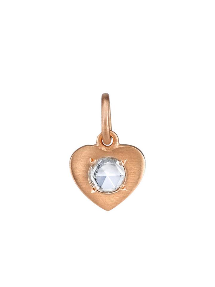 Irene Neuwirth Rose Gold Heart Pendant With Diamond