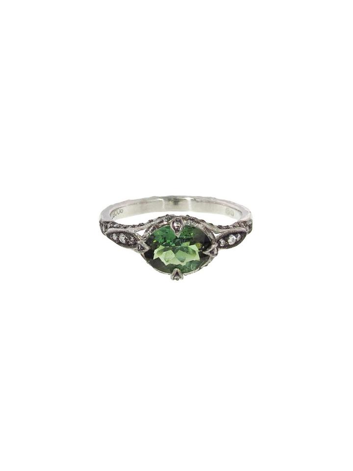 Cathy Waterman Green Tourmaline Petal Side Ring