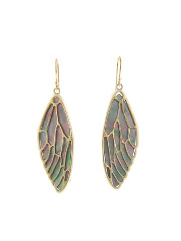 Annette Ferdinandsen Cicada Wing Earrings With Black Pearl - 10 Karat Gold