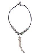Kala Diamond Studded Antler Pendant With Pearls