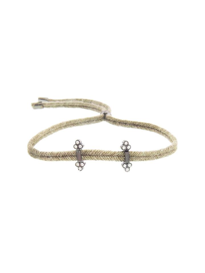 Yannis Sergakis Cord Bracelet With Four Diamond Clusters