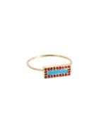 Jennifer Meyer Ruby And Turquoise Inlay Bar Ring