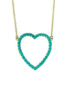 Jennifer Meyer Turquoise Open Heart Necklace