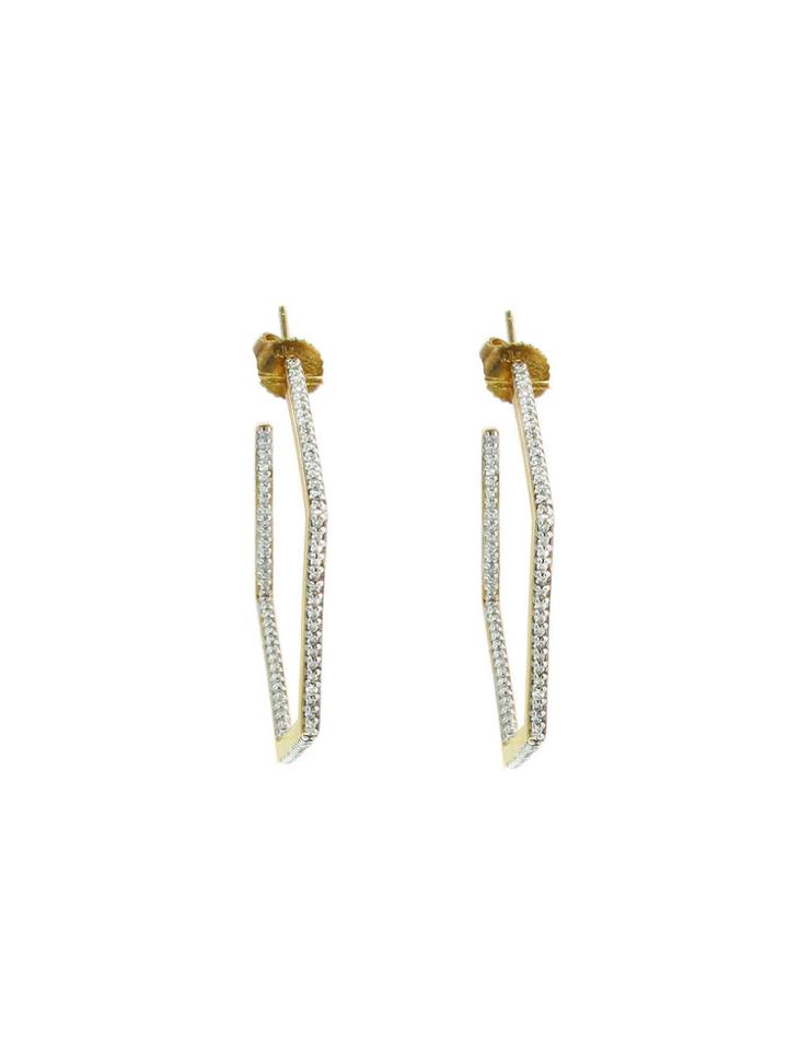 India Hicks Pave Diamond Hexagonal Hoops