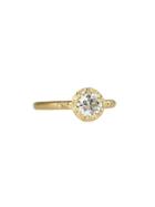 Megan Thorne Scalloped Bezel Ring With Brilliant Cut Diamond (.85 Ct) - Yellow Gold