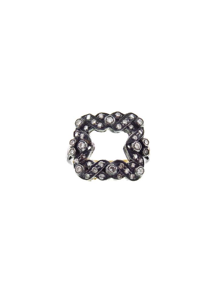 Himatsingka Diamond Twisted Square Ring