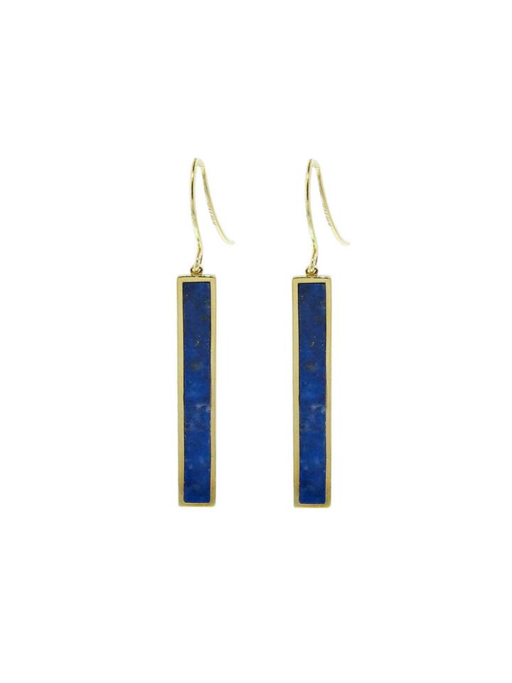 Jennifer Meyer Lapis Inlay Drop Earrings