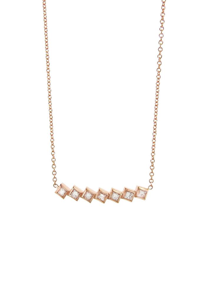 Ylang 23 Medium Margo Necklace - Rose Gold With Diamonds