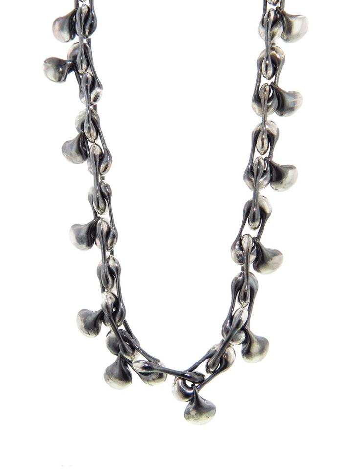 Ten Thousand Things Biker With Squash Blossom Necklace - Oxidized Sterling Silver