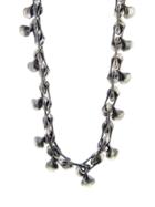Ten Thousand Things Biker With Squash Blossom Necklace - Oxidized Sterling Silver
