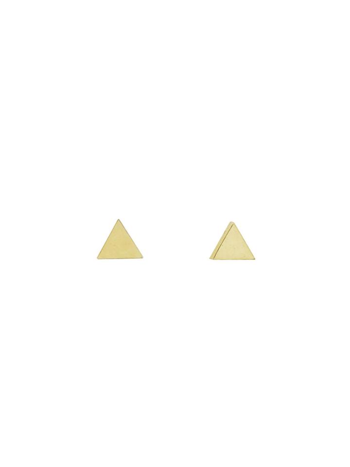 Jennifer Meyer Mini Triangle Studs - Yellow Gold