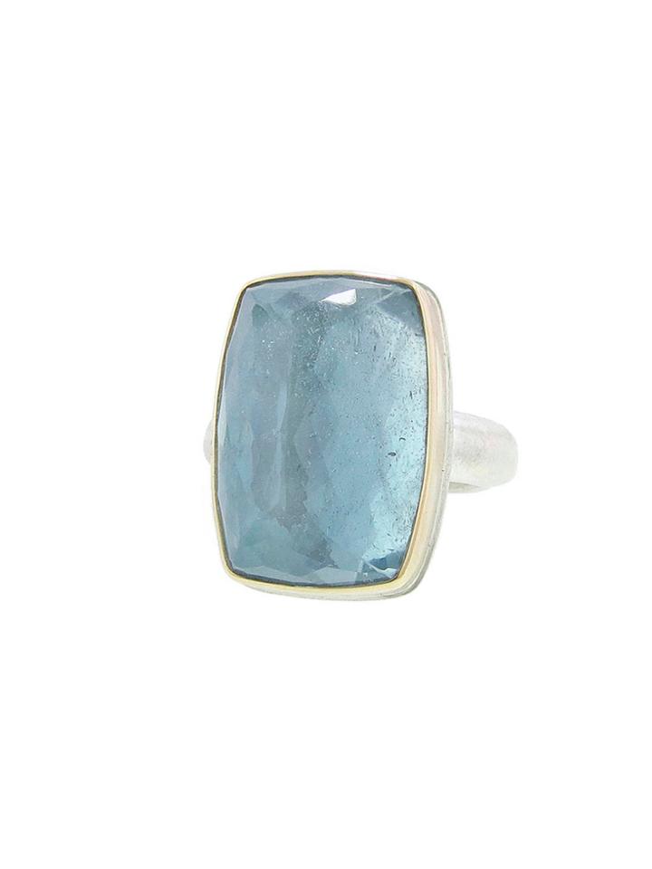Jamie Joseph Inverted Rectangular Aqua Artisan Ring