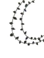 Ten Thousand Things Necklace With Black Ancient Beads On Oxidized Sterling Silver Chain