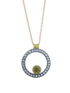 Todd Reed Oxidized Sterling And Raw Diamond Circle Necklace