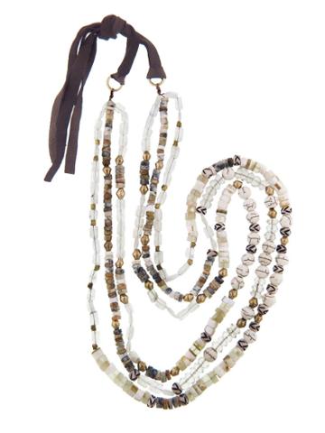 Royal Nomad Multi-strand Moonstone, Howlite, And African Opal Necklace