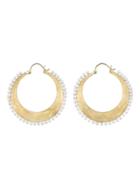 Irene Neuwirth Featured In The Wall Street Journal Off Duty - Yellow Gold Hoops With Akoya Pearls