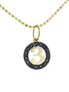 Kacey K Extra Small Cut-out Charm With Black Diamonds - The #3