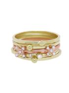 Meira T Stacking Bands In Yellow And Rose Gold - Set Of 5