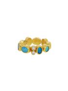 Gurhan Oval Opal Band With Diamonds - 24 Karat Yellow Gold