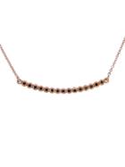 Jennifer Meyer Bead Stick Necklace With Black Diamonds - Rose Gold