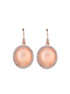 Ylang 23 Oval Peach Moonstone Earrings With Diamonds