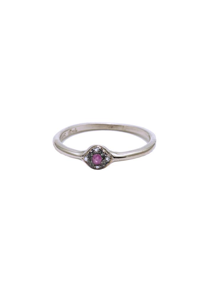 Ariko Small Ruby And Diamond Ring - White Gold