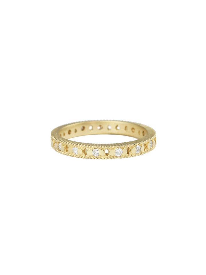 Megan Thorne Ribbed Cut Out Band - Yellow Gold