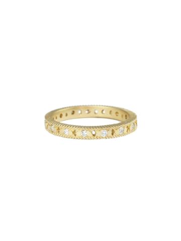 Megan Thorne Ribbed Cut Out Band - Yellow Gold