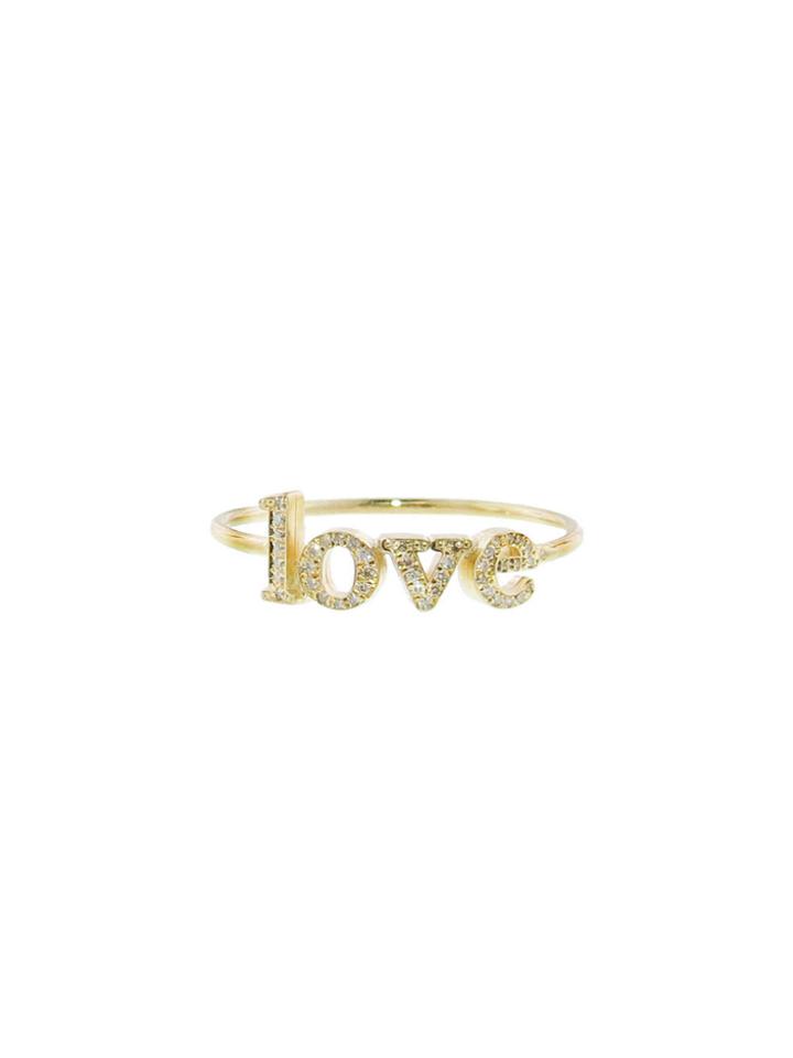 Jennifer Meyer Diamond Love Stacking Ring - Yellow Gold