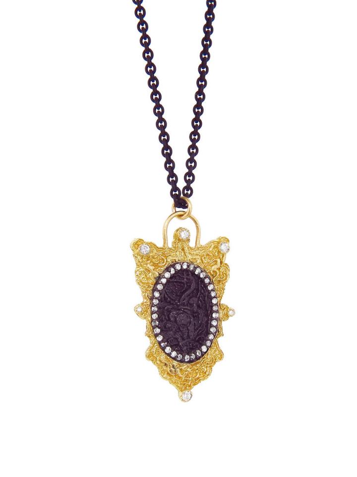 Armenta Oval Coin And Filigree Pendant