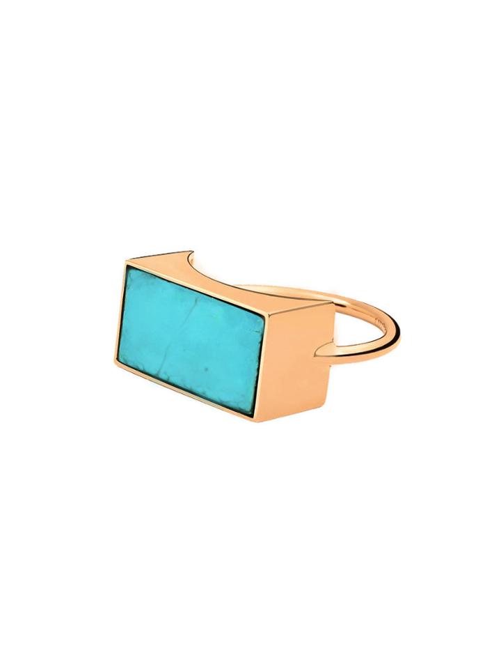 Ginette Ny Ever Turquoise Rectangle Ring
