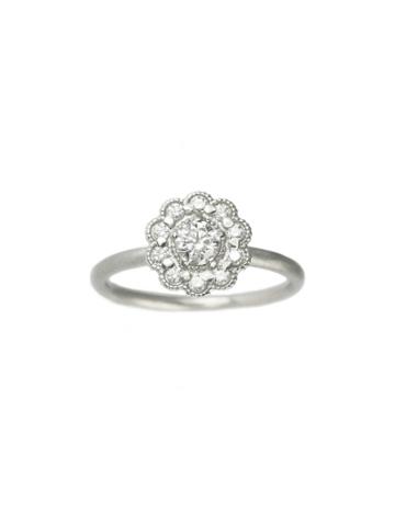 Megan Thorne Mosaic Round Engagement Ring - White Gold