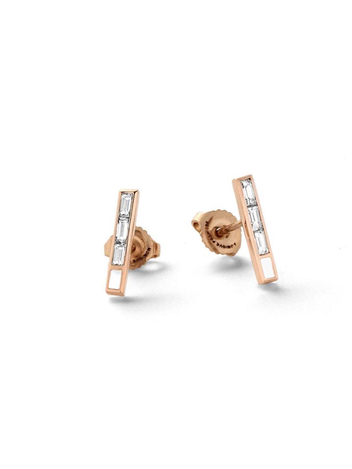 Monique Péan Diamond Baguette Studs - Rose Gold