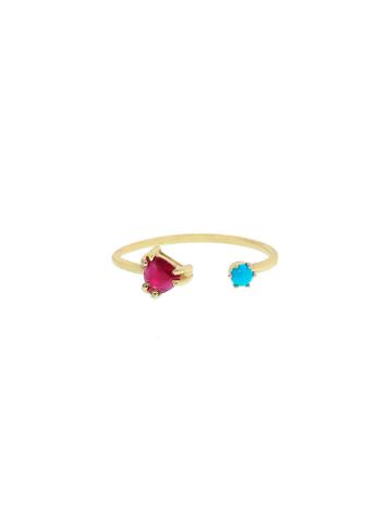 Katie Diamond Cassie Ruby And Turquoise Ring