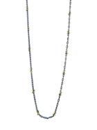 Ten Thousand Things Oxidized Sterling Silver Chain With Gold Beaded 'x'
