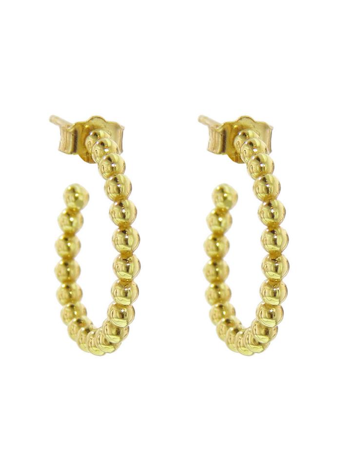 Jennifer Meyer Small Bead Hoops - Yellow Gold Earrings