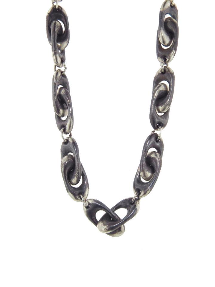 Ten Thousand Things Oxidized Sterling Silver Puff Link Necklace
